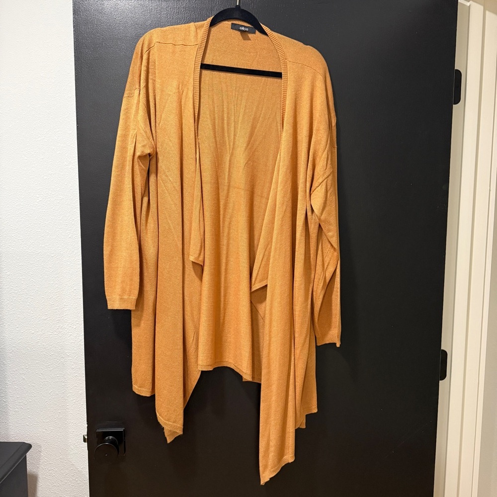 Ellos Orange Open-Front Cardigan Sweater